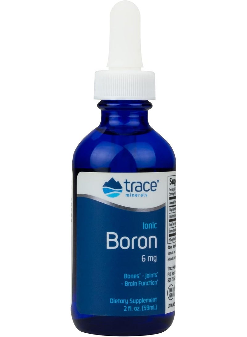 Trace Minerals Ionic Boron 6mg for Bones Joints brain function 2Fl oz 59ml - Image 1