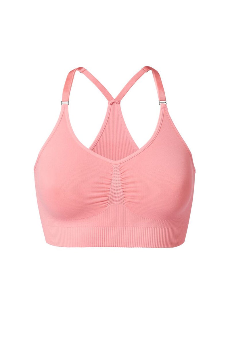 Tchibo Women Seamless Non Padded Sports Bra, Coral - Image 2