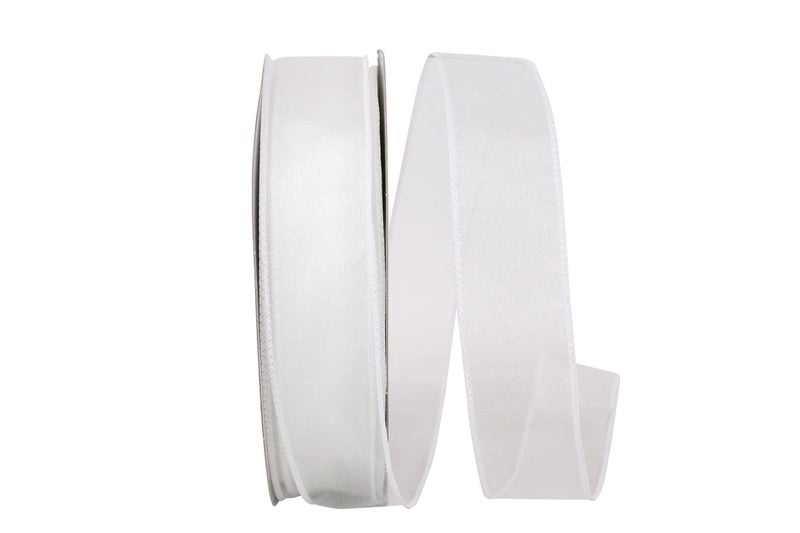 Reliant Ribbon 99908W-030-09K Sheer Lovely Value Wired Edge Ribbon, 1-1/2 Inch X 50 Yards, White - Image 4