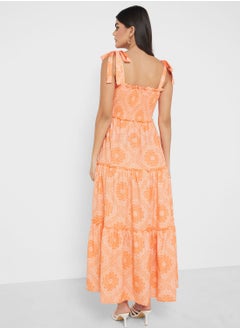ELLA Strappy Dress In Geometric Print  - Image 2