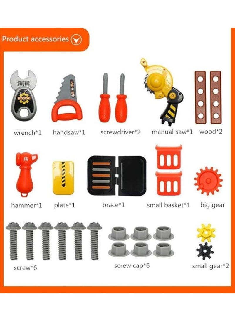 ايرس مجموعة أدوات طاولة عمل 2 في 1 مع حقيبة حمل للأطفال - أدوات متجر اللعب التظاهري مع حقيبة حمل - أفضل هدية للبنائين الصغار - Image 3