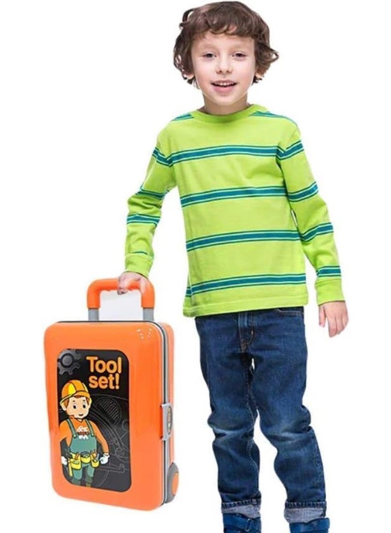 ايرس مجموعة أدوات طاولة عمل 2 في 1 مع حقيبة حمل للأطفال - أدوات متجر اللعب التظاهري مع حقيبة حمل - أفضل هدية للبنائين الصغار - Image 4