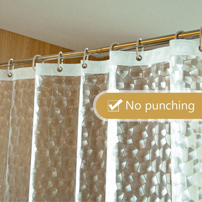 NTBAY EVA Clear Shower Curtain with Water Cube  Water-Repellent Liner with 3 Magnets for Bathroom  72x84 Inches - Image 3