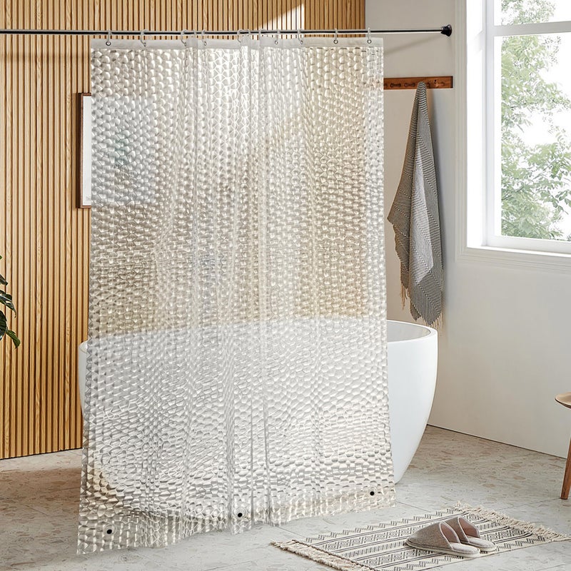 NTBAY EVA Clear Shower Curtain with Water Cube  Water-Repellent Liner with 3 Magnets for Bathroom  72x84 Inches - Image 1