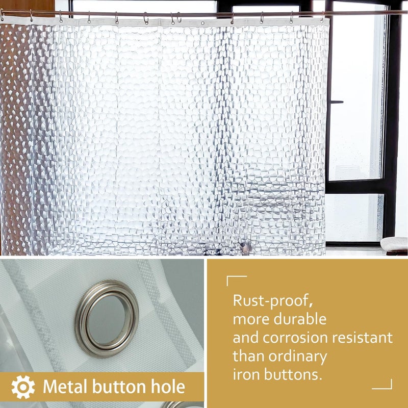 NTBAY EVA Clear Shower Curtain with Water Cube  Water-Repellent Liner with 3 Magnets for Bathroom  72x84 Inches - Image 2
