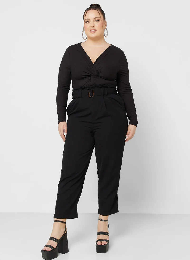 Ginger Plus Paperbag Waist Belted Pants