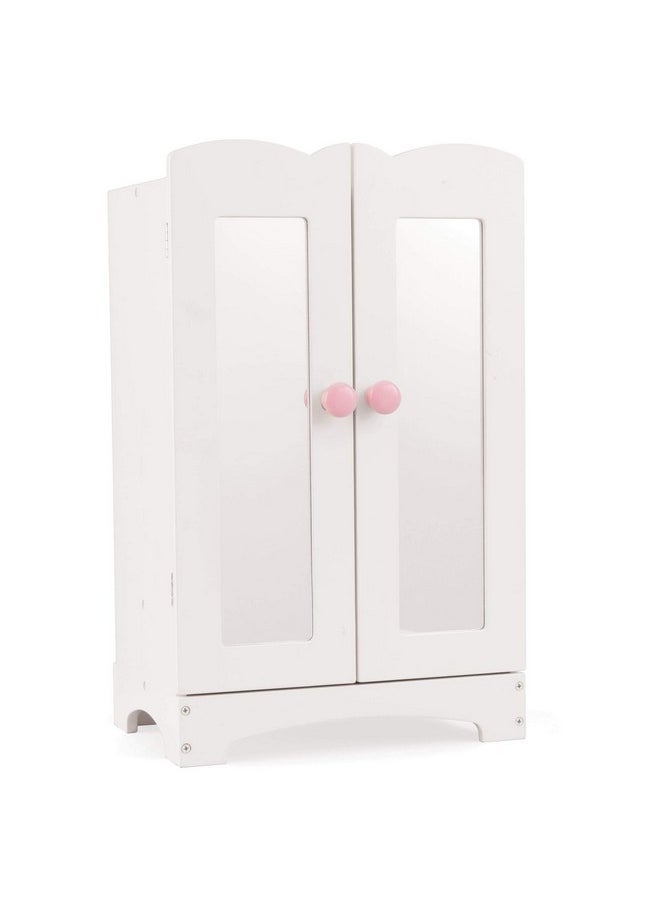KidKraft KidKraft Wooden Lil' Doll Armoire with 6 Hangers, Furniture for 18-Inch Dolls - White Gift for Ages 3+  - Image 1
