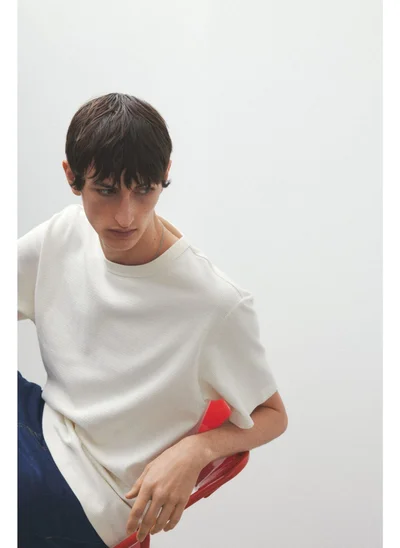 H&M Regular Fit Waffled T-shirt