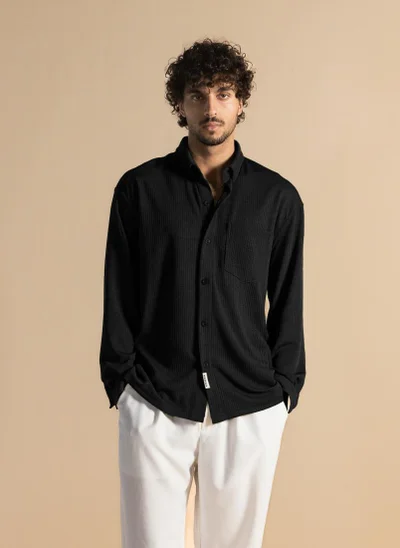SHAPES TEXTURED STRETCHY SHIRT