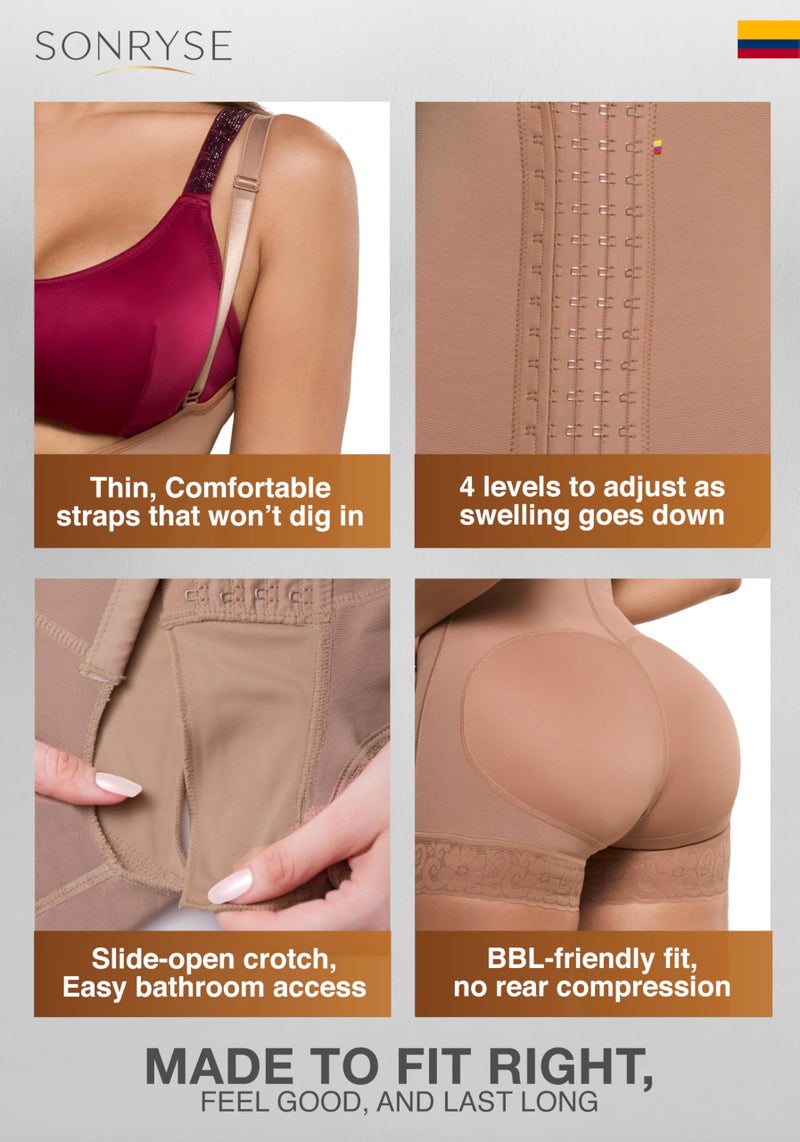 Sonryse Stage 2 faja Tummy Tuck Compression Garment | Faja Body Shaper Shapewear for Women | Fajas Colombianas Moldeadoras Mocha XS - Image 3