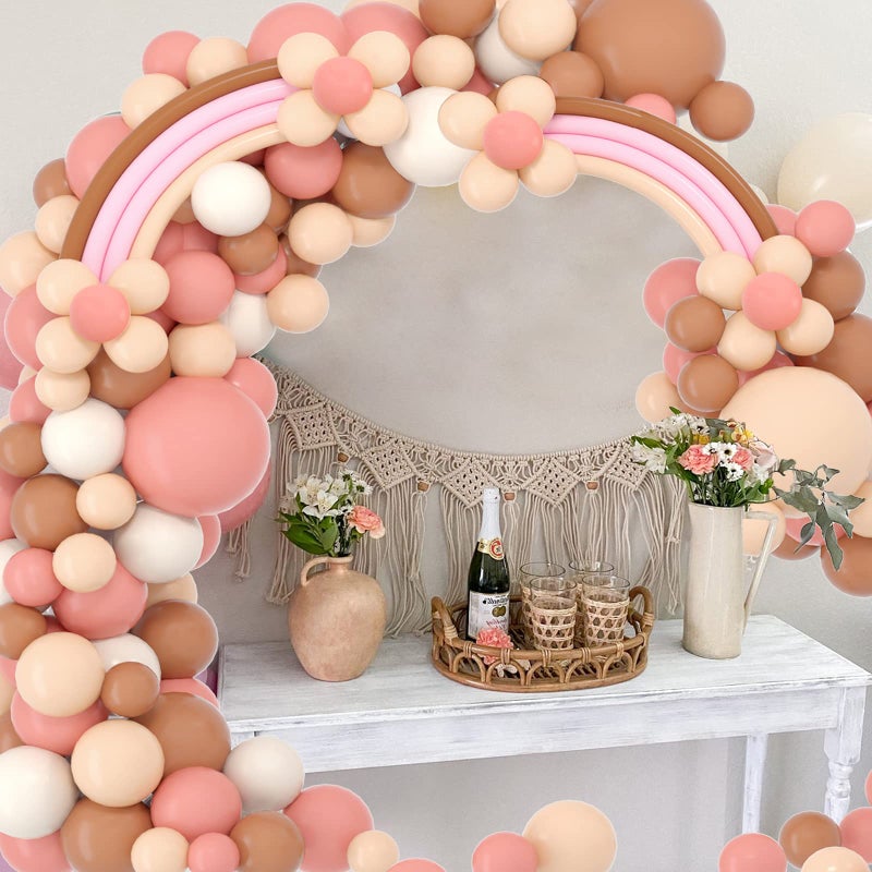 Haptda Boho Balloon Garland Blush Nude Dusty Pink Brown White Sand Long Twisting Balloons Arch Kit for Baby Shower Rainbow Birthday Party Decorations - Image 5