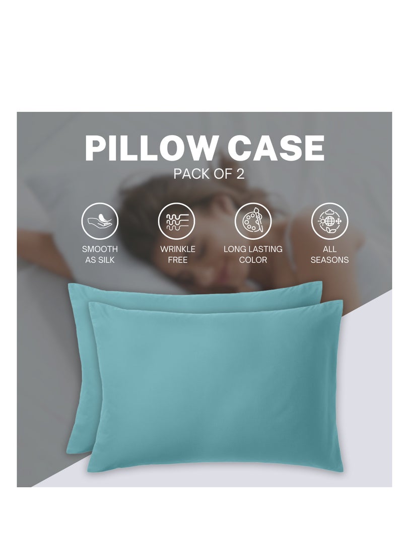 Infinitee Xclusives Premium Blue Queen Pillow Cases - 2 Piece Set Pillow Cover - Soft Brushed Microfiber Fabric - Pillow Cases Standard Size (20x30 Inches) by Infinitee Xclusives  - Image 5