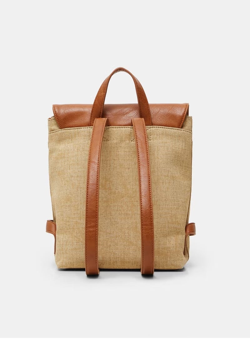 Desigual Mandala Canvas Backpack - Image 4