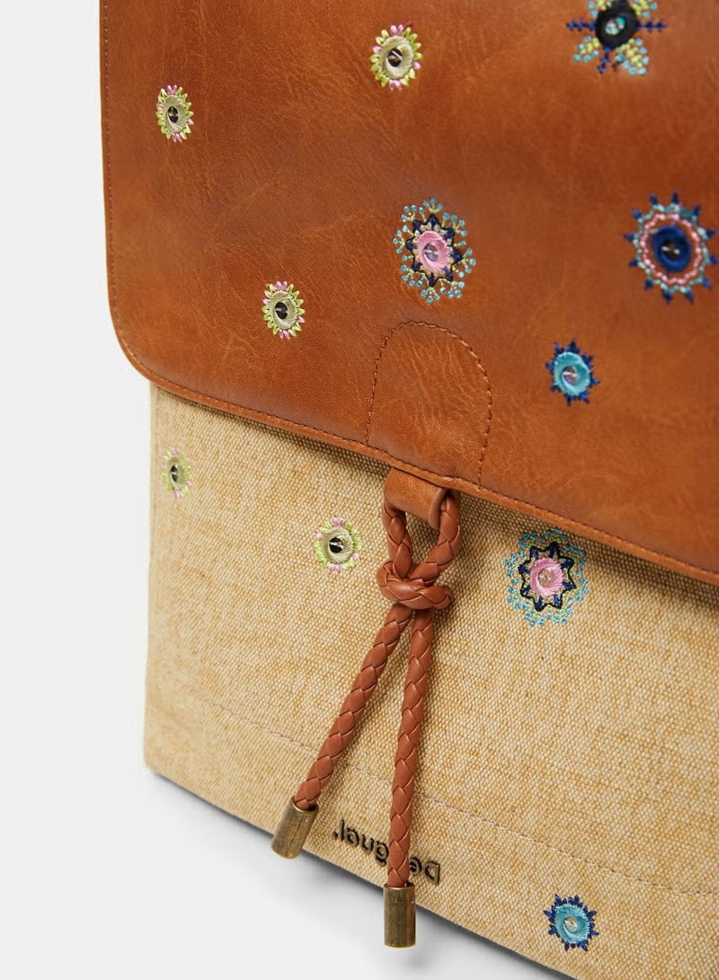 Desigual Mandala Canvas Backpack - Image 5