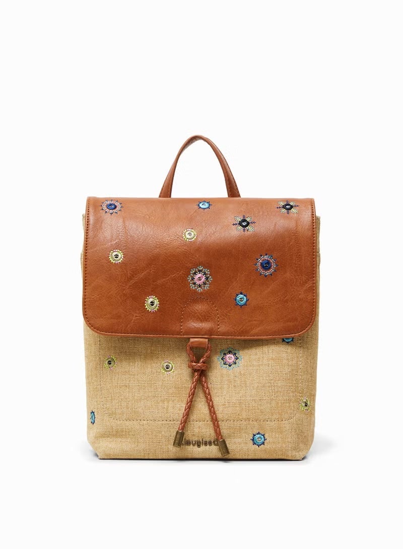 Desigual Mandala Canvas Backpack - Image 1