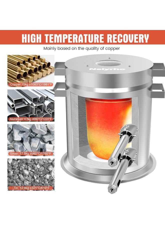 Nelyrho 15kg Propane Smelting Furnace Kit, Foundry Aluminium Silver Gold Copper Metal, with Lifting Tong and Crucible, Foundry Kiln - Image 4