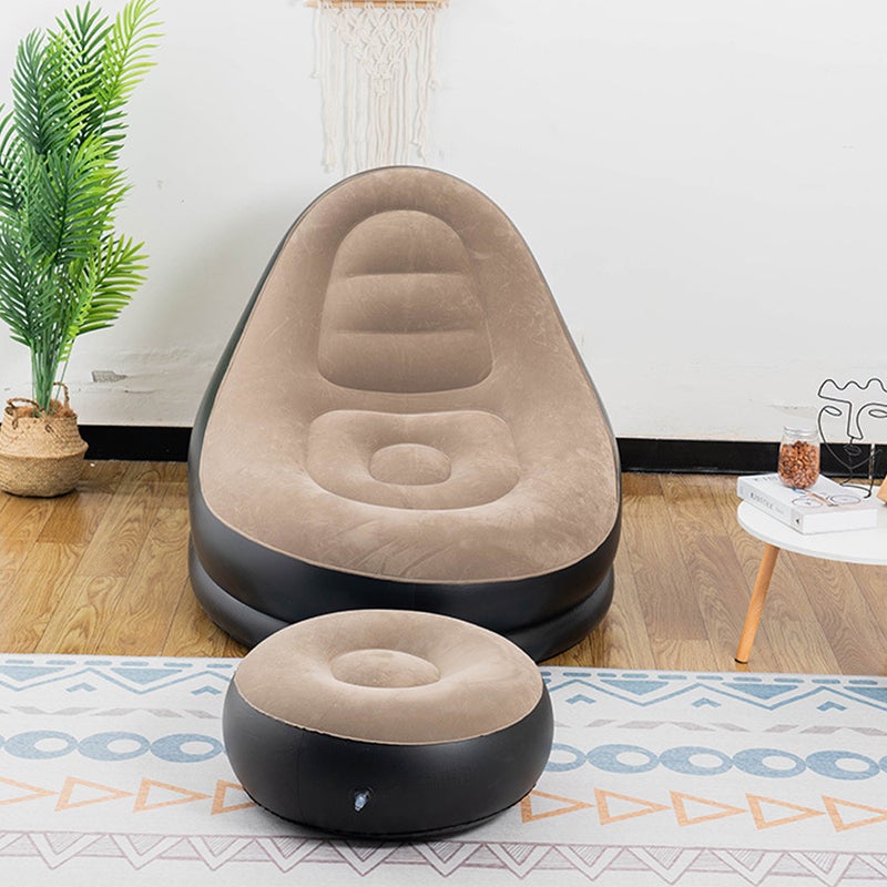 'ensemble أريكة نفخية محمولة من النسيج المشطط، سرير نوم نفخي مريح للخارج، التخييم، السفر، والراحة بعد الظهيرة في المكتب، أريكة نفخية' - Image 3
