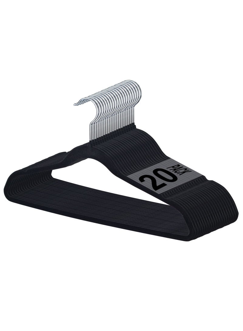 HOMESTAR 20 Pieces Non Slip Clothes Velvet Hanger Heavy Duty - Image 1