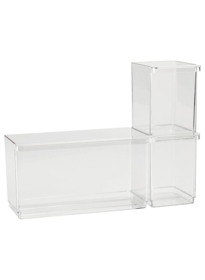 erorex Storage Box For Fridge, Set Of 3, Transparent - Image 1