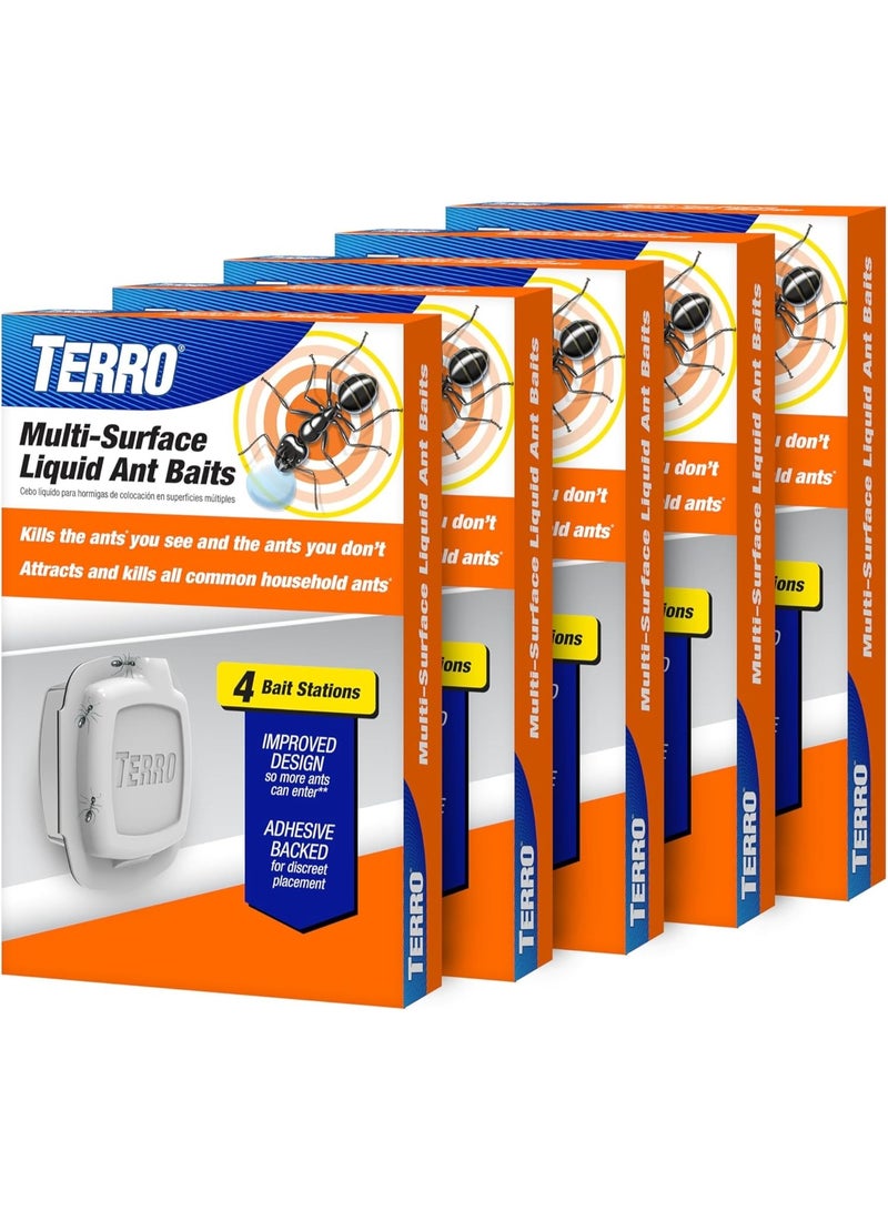 Terro T334 4 5 Pack Multi-Surface Liquid Ant 20 Discreet Bait Stations,White - Image 1