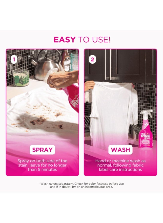 The Pink Stuff Miracle Laundry Oxi Stain Remover Spray, 500ml (Pack of 2) - Image 3