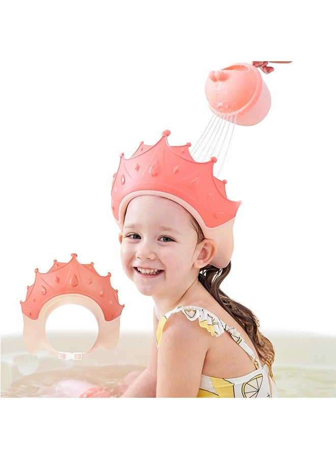 JCB CHIC Baby Shower Cap Shield, Shower Cap for Kids, Visor Hat for Eye and Ear Protection for 0-9 Years Old Children, Cute Crown Shape Makes the Baby Bath More Fun - Image 1