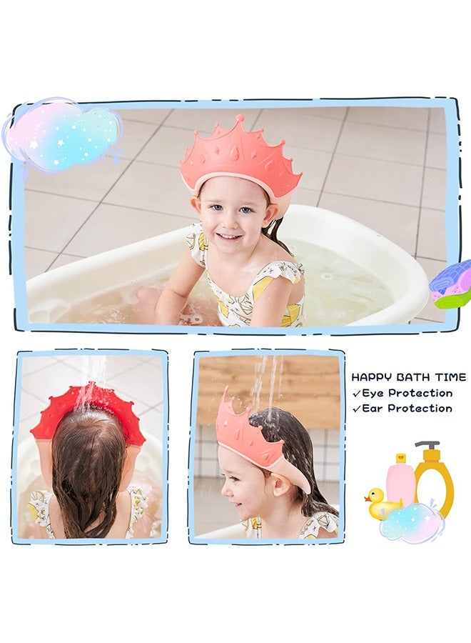 JCB CHIC Baby Shower Cap Shield, Shower Cap for Kids, Visor Hat for Eye and Ear Protection for 0-9 Years Old Children, Cute Crown Shape Makes the Baby Bath More Fun - Image 4