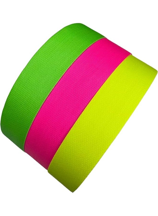 erorex Colored Gaffer Tape | Yellow, Pink & Green | Weatherproof | Matte | No Residue | Easy Tear | Used for Marking, Labeling & Crafts | Width: 25mm | Length: 25m | 3 Rolls in 1 - Image 1