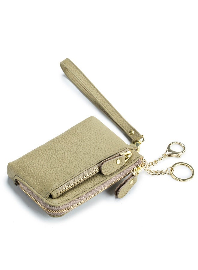 xozgdovg Minimalist Genuine Leather Coin Purse Earthy yellow  - Image 2