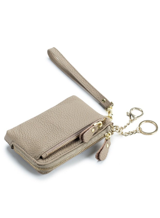 xozgdovg Minimalist Genuine Leather Coin Purse Earthy yellow  - Image 3