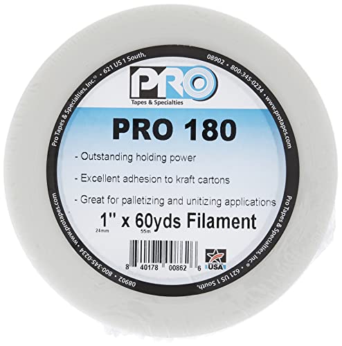 Pro Tapes شريط تثبيت معزز بالألياف من بروتيبس برو 180 من المطاط الصناعي مع دعم بولي بروبيلين، بطول 60 ياردة وعرض 1 بوصة (عبوة من 1) - Image 2