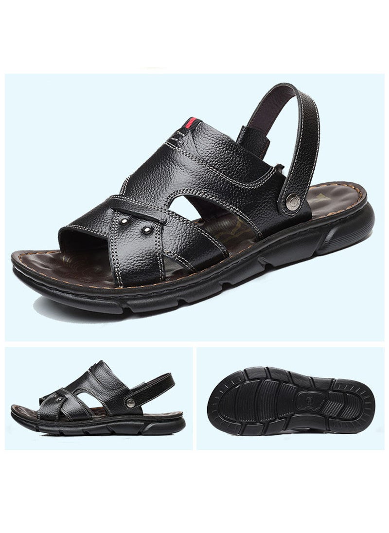 Sharpdo - Summer Leather Men'S Dual Purpose Slippers - Image 1