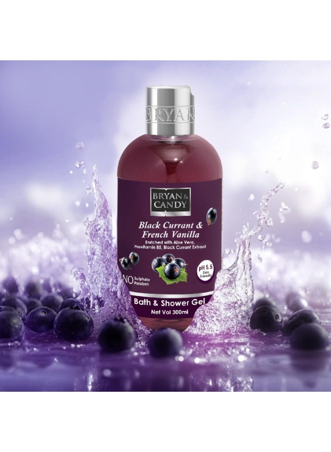Bryan & Candy Black Currant & French Vanilla Shower Gel with Aloe Vera. Gentle, Moisturizing Body Wash for Soft, Supple Skin (300ml) - Image 3