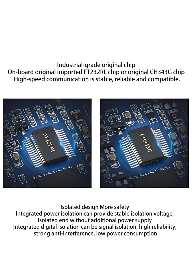 Waveshare Industrial Grade Isolated USB Converter, USB TO RS232/485/TTL Converter CH343G Chip, Multi-Protocol/Multi-Type Conversion Multiple Protection, Support Mac, Linux, Android, Windows 11/10/8.1/8/7 - Image 5