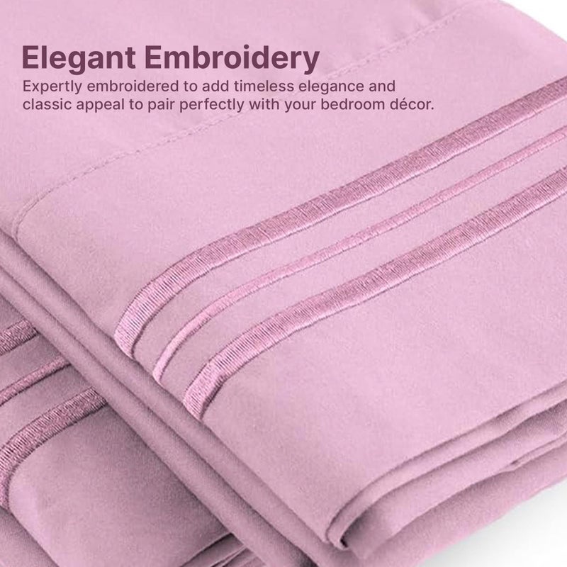CGK Unlimited Queen Size Pillow Cases Set of 4 - Extra Soft Pack of 4 Pillowcase Covers - Hotel Luxury Pillowcases - Machine Washable Pillow Protectors - 20x40 Pillow Cases 4 Piece - Queen Light Pink Pillow Covers  - Image 3