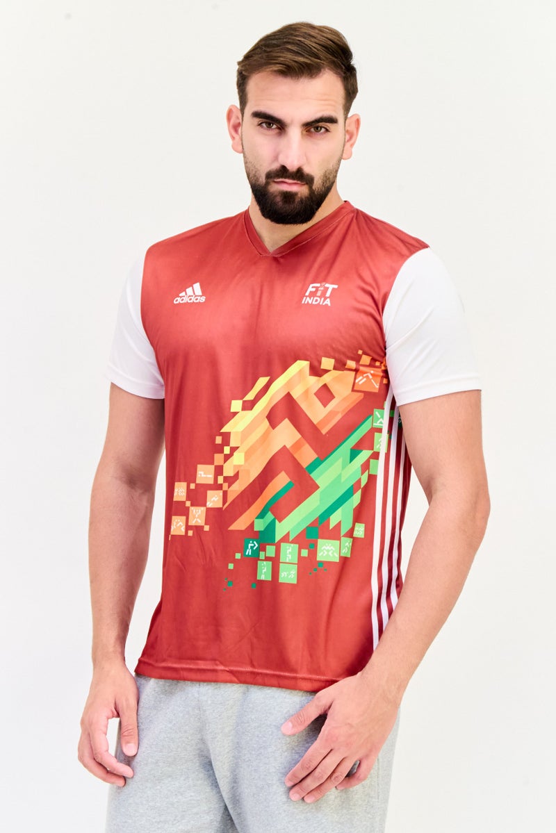 Adidas Men Sportswear Fit Short Sleeves Hockey Jersey, Black - Image 1