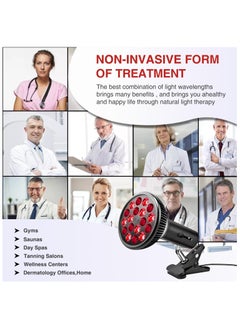 Ru syanl Red Light Therapy with Clip Infrared Light Therapy Lamp for Body and Face Use 660nm Red and 850nm Near Infrared Red Light Therapy Lamp Red Light Therapy Device with Adjustable Socket  - Image 4