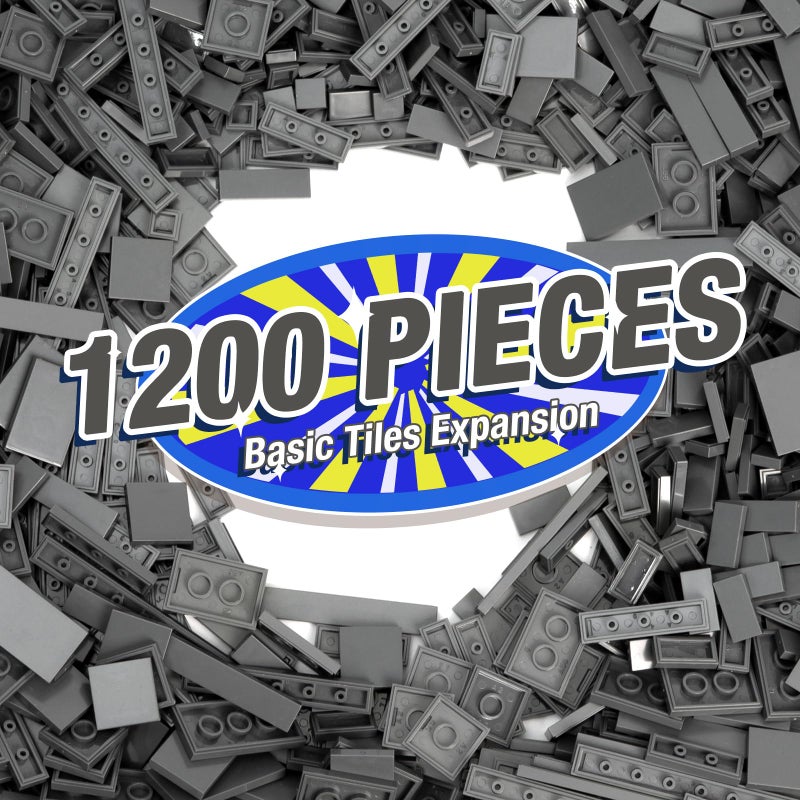 MANNIDOO 1200 Pieces Flat Pieces 9 Sizes Classic Moc Parts and Pieces Tiles Expansion Set  Compatible with All Major Brands Building Bricks Bulks for Smooth Surface Dark Grey - Image 3