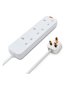 Generic Meters Power Extension Cord with 3 Power Plugs 3 Way Power Strip Extension Lead 2.5 meter - White  - Image 1