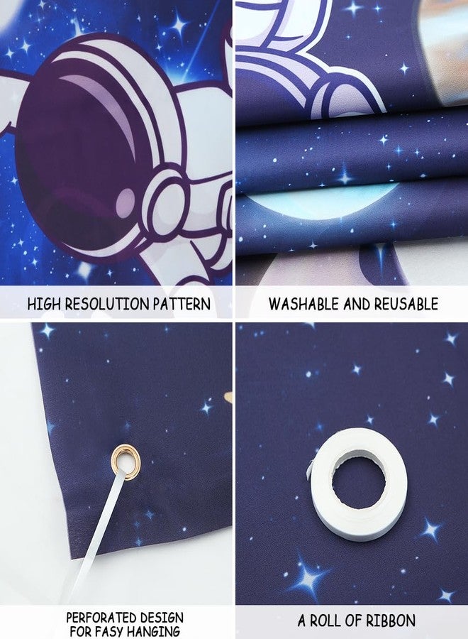 Geluode Outer Space Birthday Backdrop, Planets and Astronauts in Space Happy Birthday Photography Background, Universe Planet Theme Party Decorations for Boys Girls Kids Men Women(6x3.6ft) - Image 3