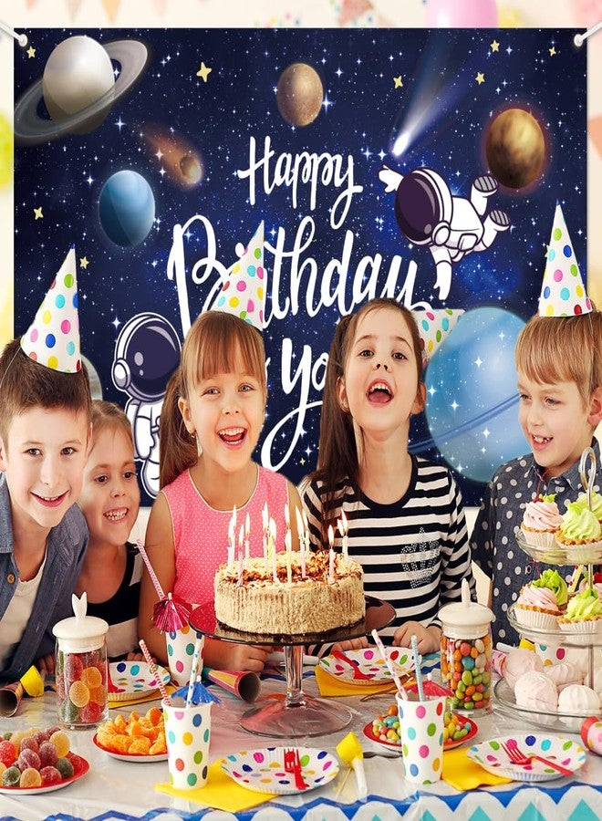 Geluode Outer Space Birthday Backdrop, Planets and Astronauts in Space Happy Birthday Photography Background, Universe Planet Theme Party Decorations for Boys Girls Kids Men Women(6x3.6ft) - Image 4