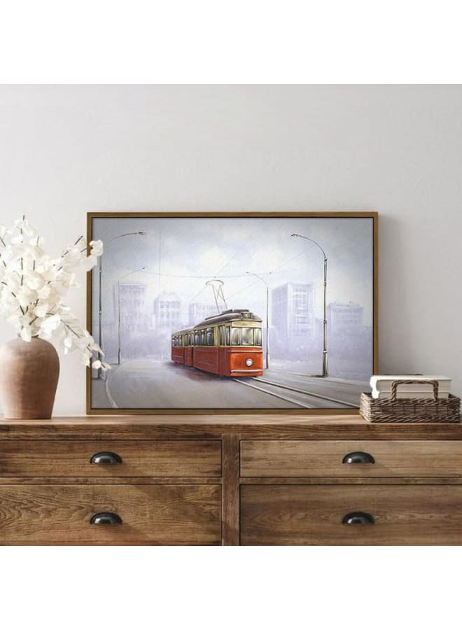 Home Gallery Abstract framed portrait of old tram in old city 120x80 - Image 4
