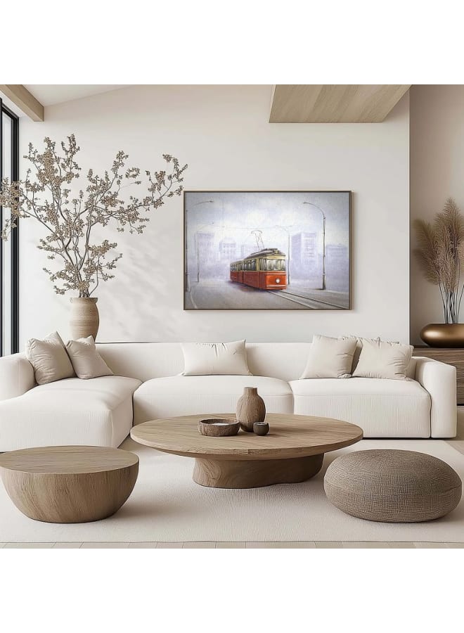 Home Gallery Abstract framed portrait of old tram in old city 120x80 - Image 2