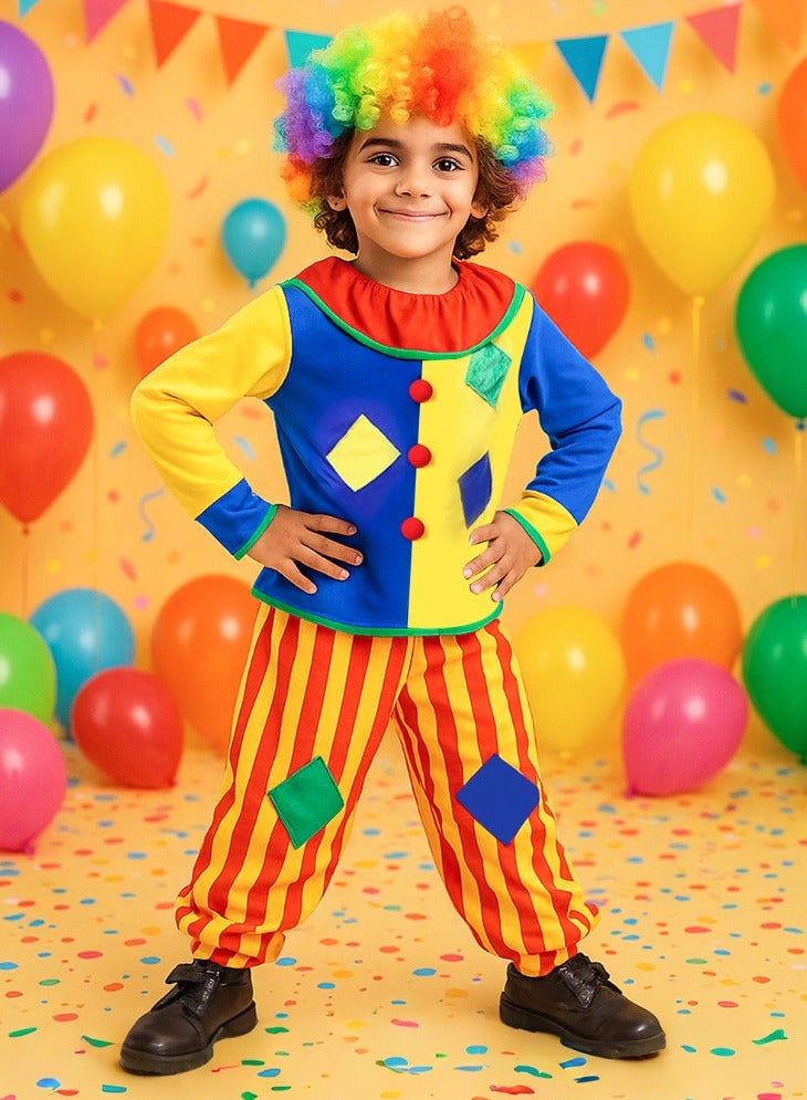 جيجيرو مجموعة من 3 قطع من أزياء المهرج للأطفال، أزياء السيرك للأولاد والبنات، أزياء تنكرية سريعة للارتداء في حفلات الهالوين والسيرك التنكرية - Image 5