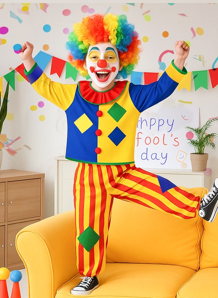 جيجيرو مجموعة من 3 قطع من أزياء المهرج للأطفال، أزياء السيرك للأولاد والبنات، أزياء تنكرية سريعة للارتداء في حفلات الهالوين والسيرك التنكرية - Image 4