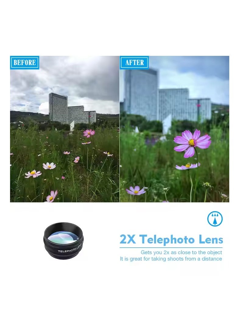 APEXEL Apexel APL-DG10 10 in 1 Fisheye Wide Angle Macro Lens CPL Filter Kaleidoscope 2X Telescope Lens Set  - Image 5
