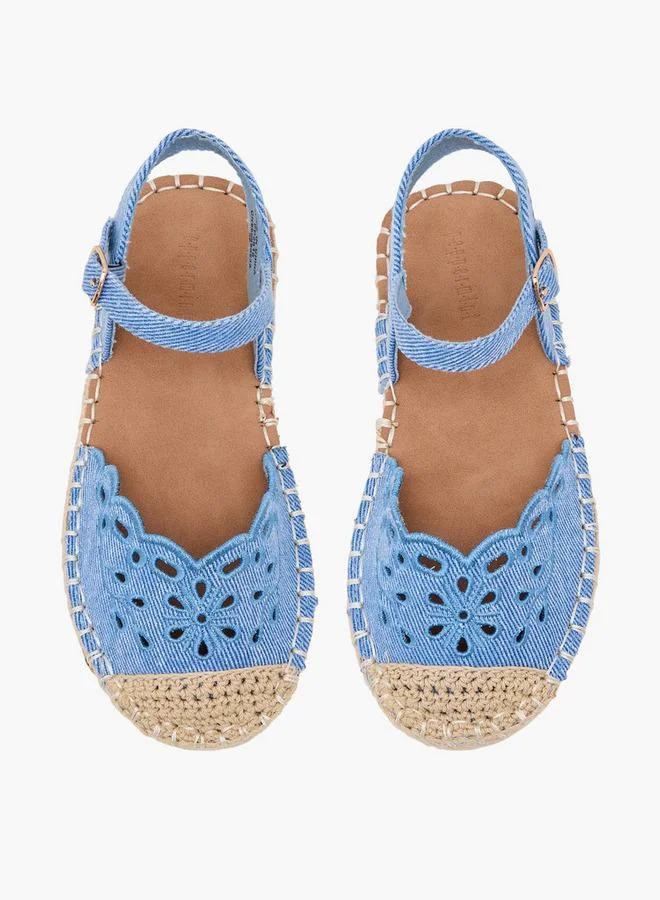 ببرمنة Girls Embroidered Espadrille Sandals