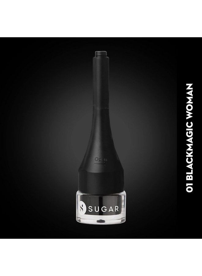 SUGAR Cosmetics كحل جل Born To Wing 01 Blackmagic Woman (لمسة نهائية غير لامعة) كحل جل مقاوم للماء مع فرشاة مقاوم للتلطخ يدوم حتى 12 ساعة  - Image 3