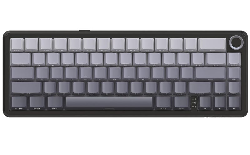 MAMBASNAKE Attack Shark X66 Gasket Wireless Mechanical Keyboard with Volume Knob,60% Bluetooth/2.4GHz/Wired Gaming Keyboard,RGB Backlit,Side Printed PBT Keycaps,66 Keys Hot Swappable for PC/MAC,Black - Image 1