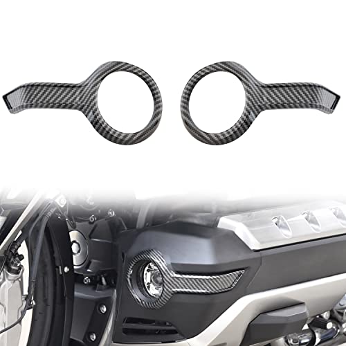 VEISUTOR Fog Lamp Trim for Gold Wing, Carbon Fiber Pattern Fog Lights Trim Fog Lights Bezel Decorative Frame for Honda Gold Wing Tour GL1800 Motorcycle 2018-2024 Accessories - Image 1